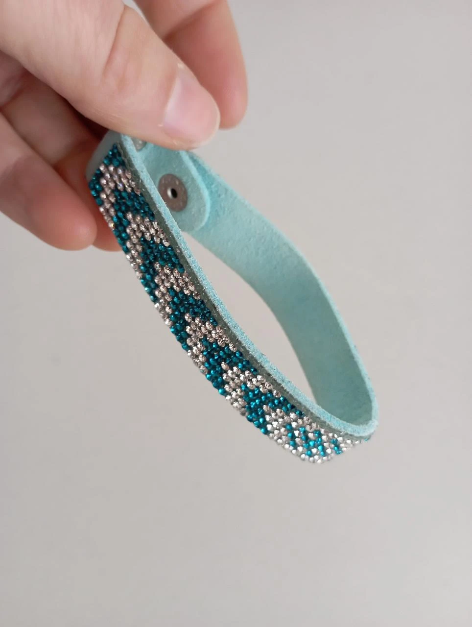 Blauwe kunstleren armband – photo 5